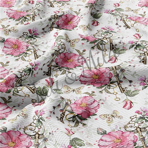 Printed Floral Liverpool Bow Floral Keys&roses (F41) & Get a Free $89.99 Embroidery Bundle