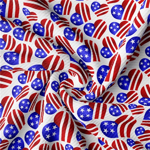 Patriotic 4th of July Printed Liverpool USA Flag (PT20) TBP102 & Get a Free $89.99 Embroidery Bundle