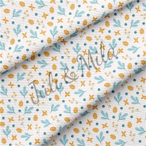 Easter Printed Liverpool Fabric Egg Bunny Pastel(E44) & Get a Free $89.99 Embroidery Bundle
