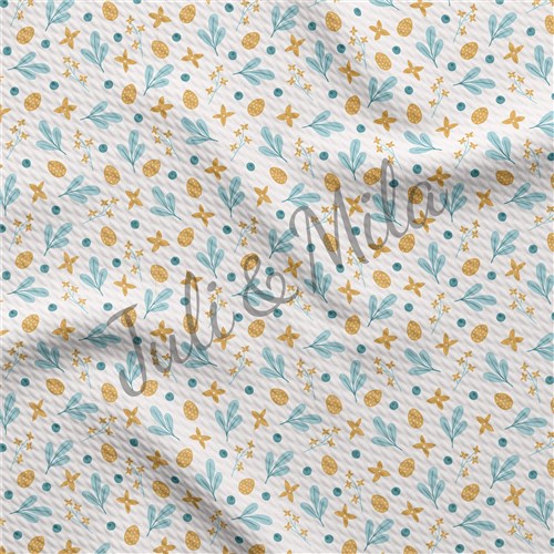 Easter Printed Liverpool Fabric Egg Bunny Pastel(E44) & Get a Free $89.99 Embroidery Bundle