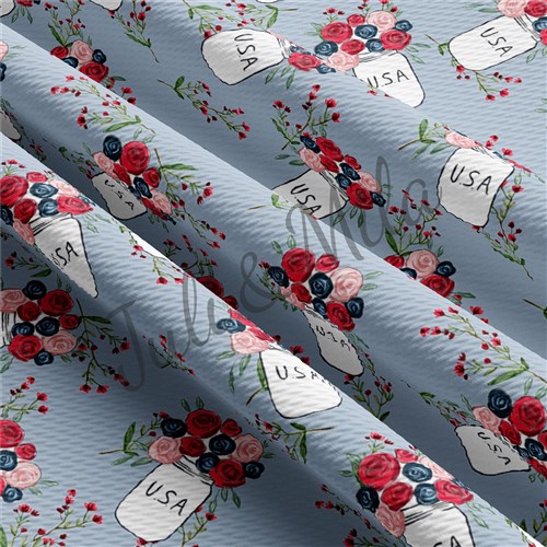 Patriotic 4th of July Printed Liverpool Fabric (PT37) & Get a Free $89.99 Embroidery Bundle