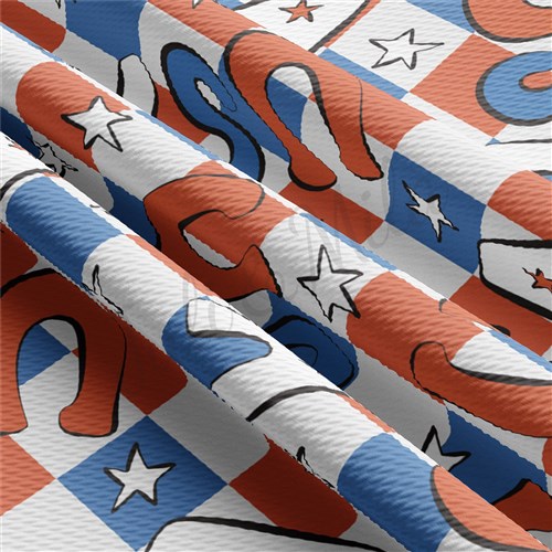 Patriotic 4th of July 1144 Liverpool Bullet Textured Stretch Solid Strip Thick Knit Jersey Fabric