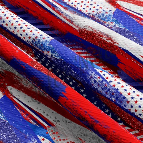 Patriotic Printed Liverpool Bullet Textured Stretch Solid Strip Thick Knit Jersey Fabric