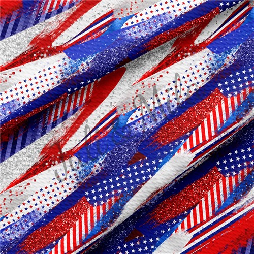 Patriotic Printed Liverpool Bullet Textured Stretch Solid Strip Thick Knit Jersey Fabric