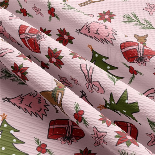 Christmas Christmas Liverpool Bullet Textured Stretch Solid Strip Thick Knit Jersey Fabric