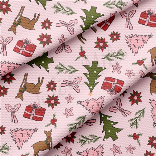 Christmas Christmas Liverpool Bullet Textured Stretch Solid Strip Thick Knit Jersey Fabric