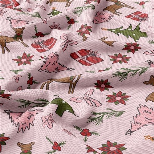 Christmas Christmas Liverpool Bullet Textured Stretch Solid Strip Thick Knit Jersey Fabric