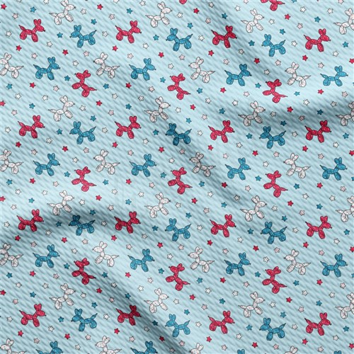 Patriotic 4th of July Liverpool Bullet Textured Stretch Solid Strip Thick Knit Jersey Fabric