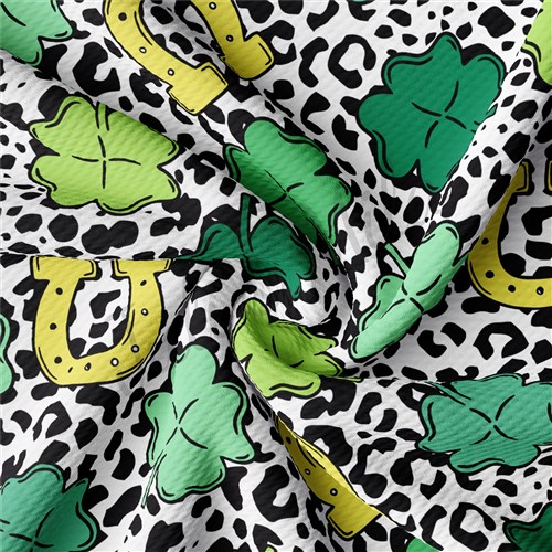 St. Patrick's Day Printed Liverpool Bullet Textured Stretch Solid Strip Thick Knit Jersey Fabric