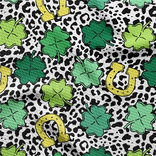 St. Patrick's Day Printed Liverpool Bullet Textured Stretch Solid Strip Thick Knit Jersey Fabric