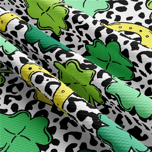 St. Patrick's Day Printed Liverpool Bullet Textured Stretch Solid Strip Thick Knit Jersey Fabric