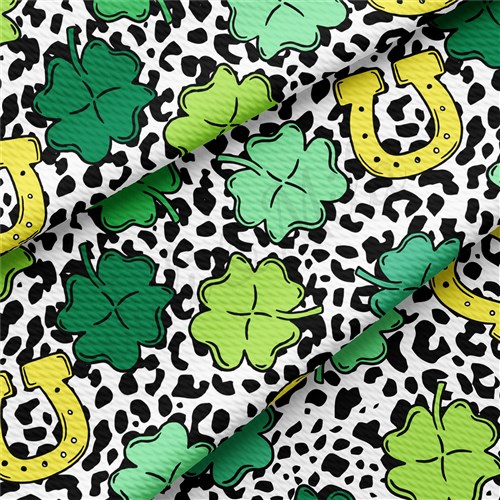 St. Patrick's Day Printed Liverpool Bullet Textured Stretch Solid Strip Thick Knit Jersey Fabric