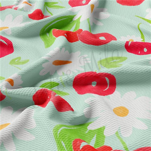Cherry Summer Printed Liverpool Bullet Textured Stretch Solid Strip Thick Knit Jersey Fabric