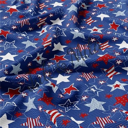 Patriotic 4th of July Printed Liverpool USA Flag (PT & Get a Free $89.99 Embroidery Bundle