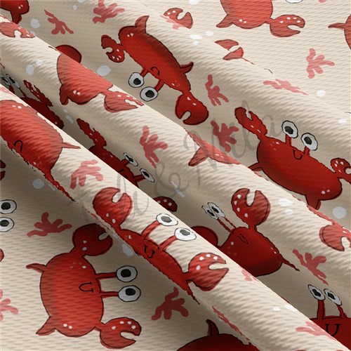 Crab Liverpool Bullet Textured Stretch Solid Strip Thick Knit Jersey Fabric