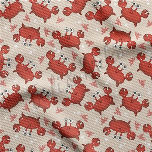Crab Liverpool Bullet Textured Stretch Solid Strip Thick Knit Jersey Fabric