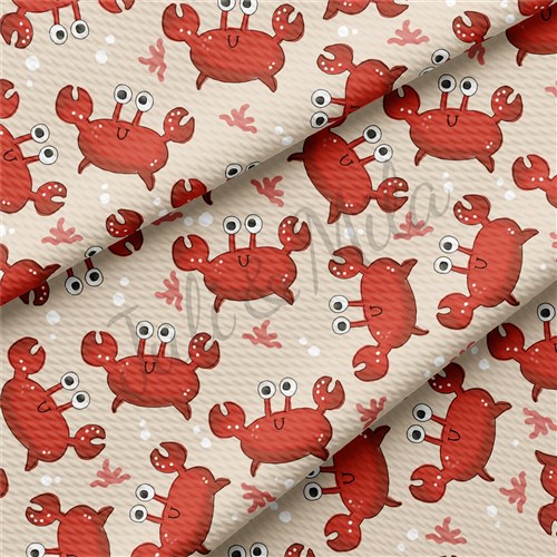 Crab Liverpool Bullet Textured Stretch Solid Strip Thick Knit Jersey Fabric