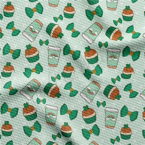 St Patrick's Printed Liverpool Bullet Textured Stretch Solid Strip Thick Knit Jersey Fabric