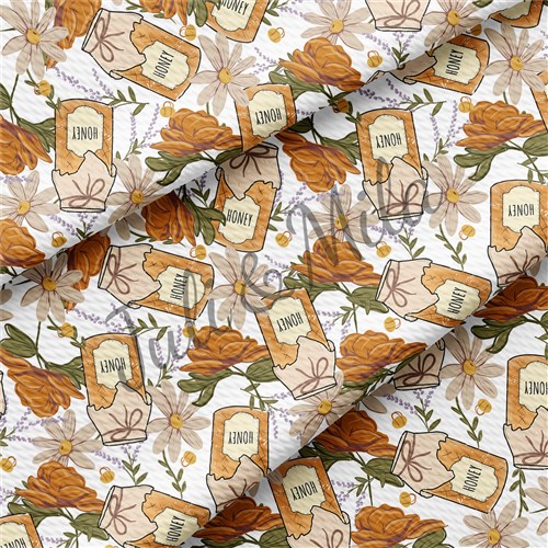 Honey Printed Liverpool 4 Way Fabric Honey2 & Get a Free $89.99 Embroidery Bundle