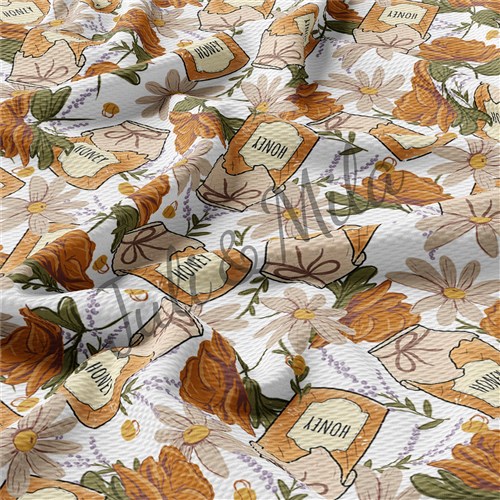 Honey Printed Liverpool 4 Way Fabric Honey2 & Get a Free $89.99 Embroidery Bundle