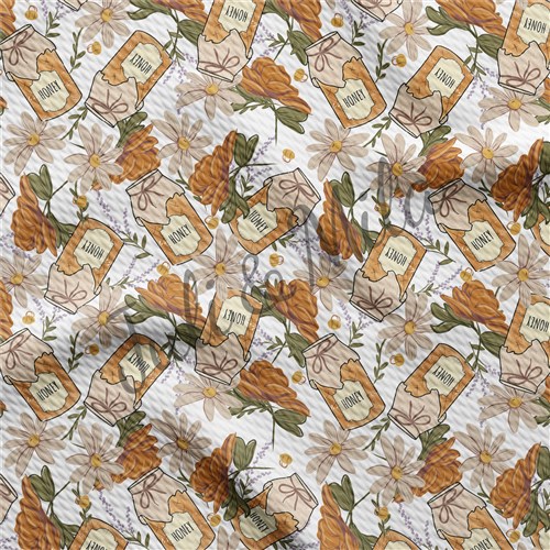 Honey Printed Liverpool 4 Way Fabric Honey2 & Get a Free $89.99 Embroidery Bundle