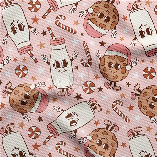 Christmas Printed Liverpool Bullet Textured Stretch Solid Strip Thick Knit Jersey Fabric