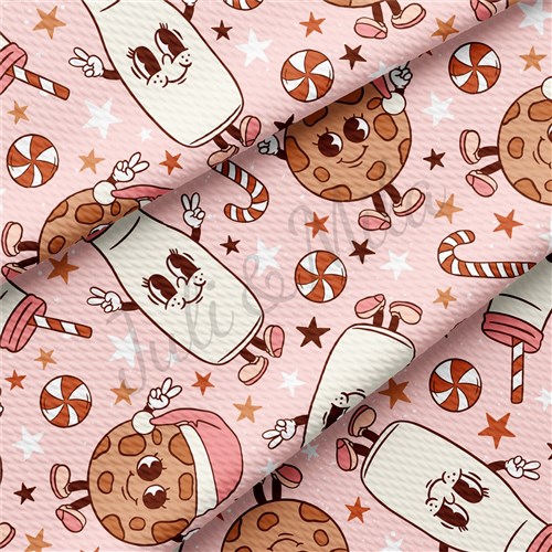 Christmas Printed Liverpool Bullet Textured Stretch Solid Strip Thick Knit Jersey Fabric