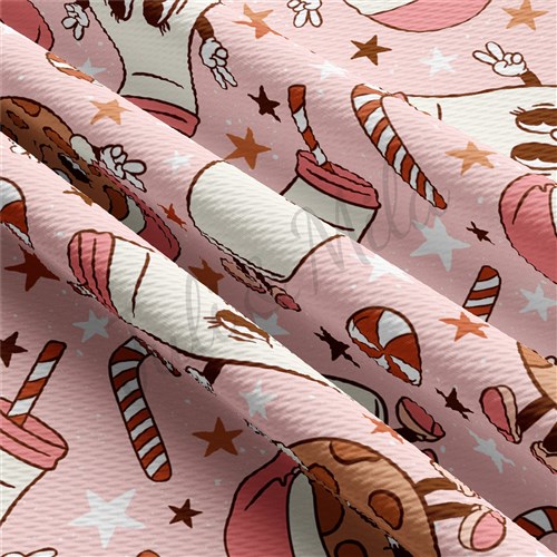 Christmas Printed Liverpool Bullet Textured Stretch Solid Strip Thick Knit Jersey Fabric