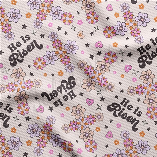 Easter Liverpool Bullet Textured Stretch Solid Strip Thick Knit Jersey Fabric