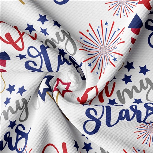 Oh my Stars Patriotic 4th of July Printed Liverpool AA1449 & Get a Free $89.99 Embroidery Bundle