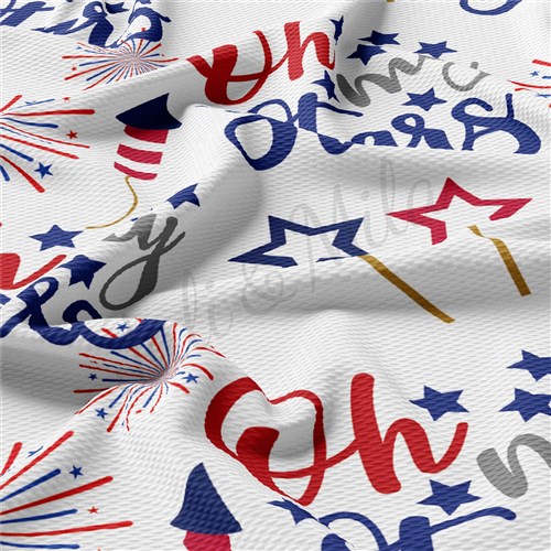 Oh my Stars Patriotic 4th of July Printed Liverpool AA1449 & Get a Free $89.99 Embroidery Bundle