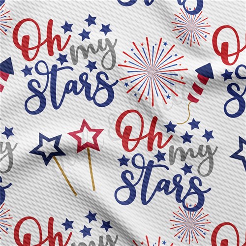 Oh my Stars Patriotic 4th of July Printed Liverpool AA1449 & Get a Free $89.99 Embroidery Bundle