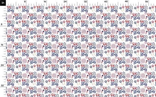 Oh my Stars Patriotic 4th of July Printed Liverpool AA1449 & Get a Free $89.99 Embroidery Bundle