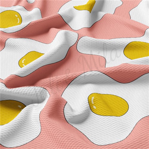 Egg Printed Liverpool Bullet Textured Stretch Solid Strip Thick Knit Jersey Fabric