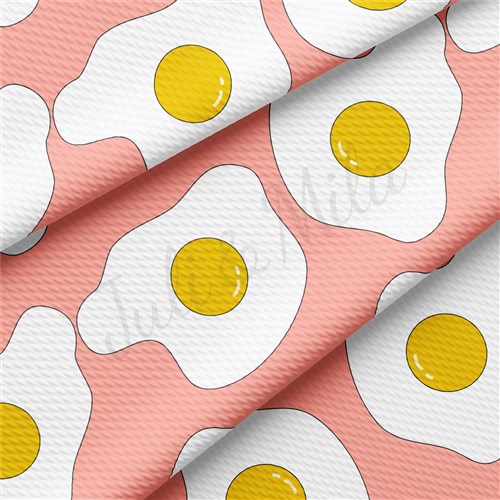 Egg Printed Liverpool Bullet Textured Stretch Solid Strip Thick Knit Jersey Fabric