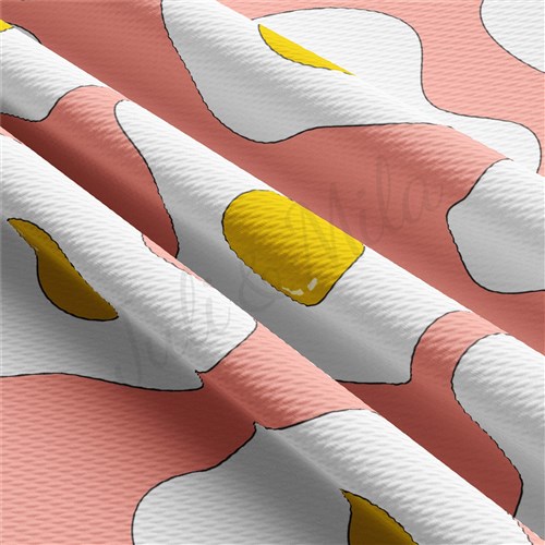 Egg Printed Liverpool Bullet Textured Stretch Solid Strip Thick Knit Jersey Fabric