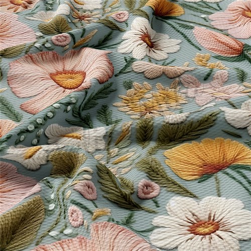 Embroidery Printed Liverpool Fabric AA1786 & Get a Free $89.99 Embroidery Bundle