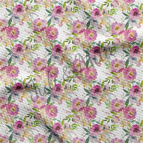 Printed Floral Liverpool Fabric Bow Floral (F32) & Get a Free $89.99 Embroidery Bundle