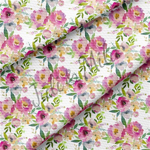 Printed Floral Liverpool Fabric Bow Floral (F32) & Get a Free $89.99 Embroidery Bundle