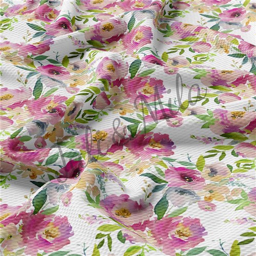 Printed Floral Liverpool Fabric Bow Floral (F32) & Get a Free $89.99 Embroidery Bundle