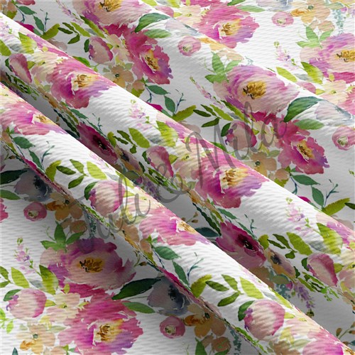 Printed Floral Liverpool Fabric Bow Floral (F32) & Get a Free $89.99 Embroidery Bundle
