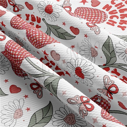 Valentine's Day Printed Liverpool Bullet Textured Stretch Solid Strip Thick Knit Jersey Fabric