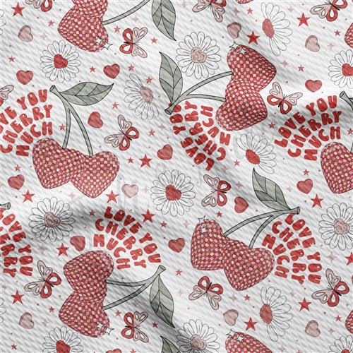 Valentine's Day Printed Liverpool Bullet Textured Stretch Solid Strip Thick Knit Jersey Fabric