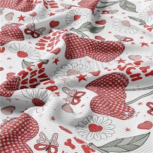 Valentine's Day Printed Liverpool Bullet Textured Stretch Solid Strip Thick Knit Jersey Fabric