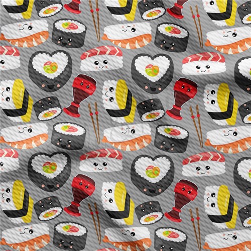 Sushi Printed Liverpool 4 Way Fabric AA1356 & Get a Free $89.99 Embroidery Bundle