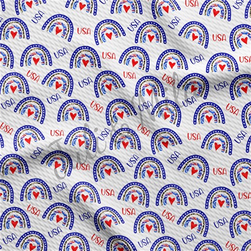 Patriotic 4th of July Printed Liverpool USA Flag (PT32) TBP102 & Get a Free $89.99 Embroidery Bundle