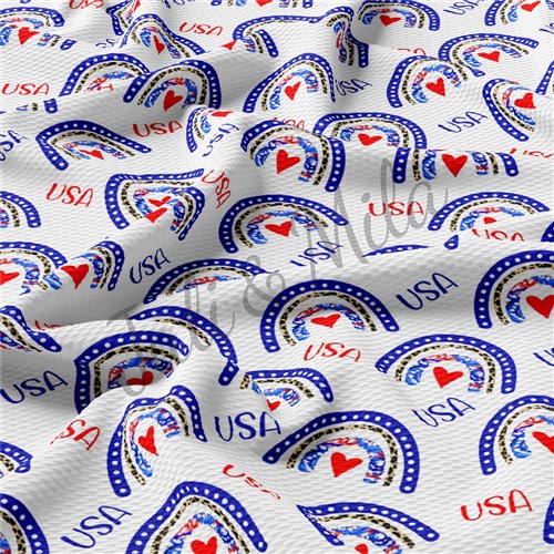 Patriotic 4th of July Printed Liverpool USA Flag (PT32) TBP102 & Get a Free $89.99 Embroidery Bundle