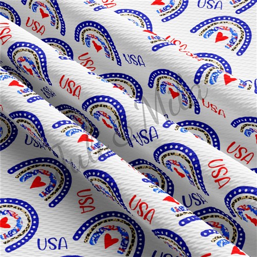 Patriotic 4th of July Printed Liverpool USA Flag (PT32) TBP102 & Get a Free $89.99 Embroidery Bundle