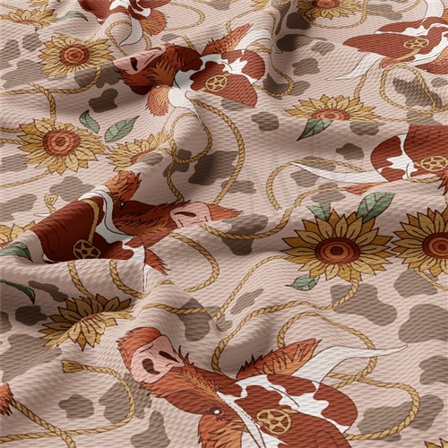 Boho Western Printed Liverpool Fabric AA2173 & Get a Free $89.99 Embroidery Bundle