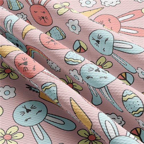Easter Liverpool Bullet Textured Stretch Solid Strip Thick Knit Jersey Fabric